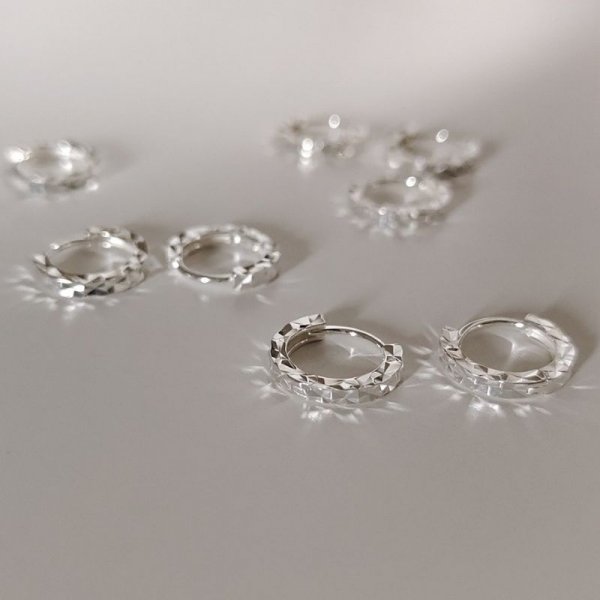 925 Sterling zinc crystal Cut Hook Earrings