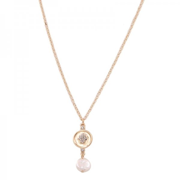 Cream Pearl Pendant Layered Necklace