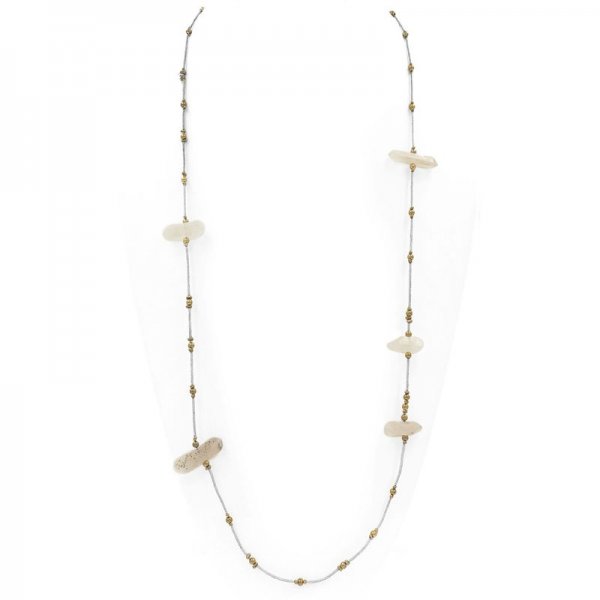 Quartz Stone Pull Tie Necklace