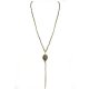 Semi-Precious Stone Teardrop Y Necklace