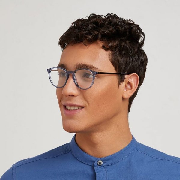 Round Glasses in Metal + Acetate