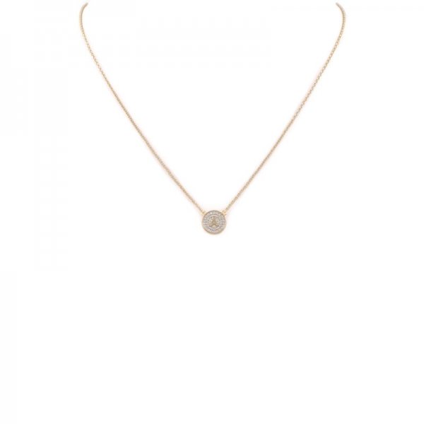 Brass Disc Monogram Necklace